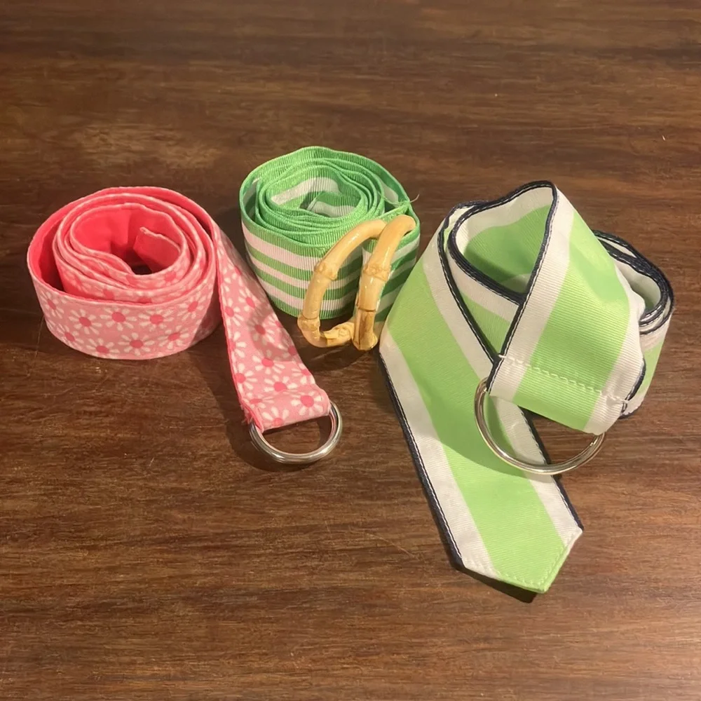 Lot of 3 Kids belt multicolor D- ring Med